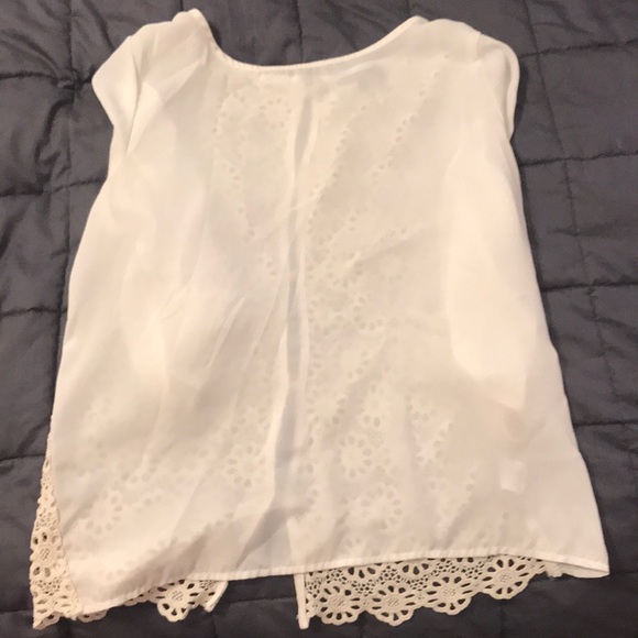 Tops - Cream and crocheted blouse Tops - Cream and crocheted blouse